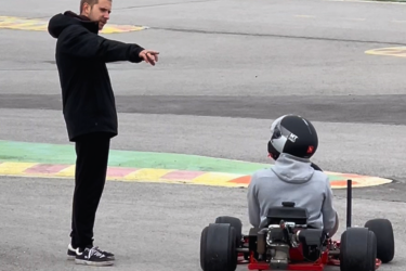 drift karting teacher explaining how to drift
